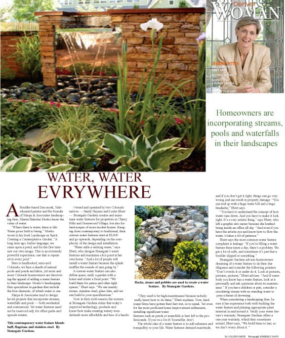 Denver Woman Magazine article “Water. Water Everywhere”